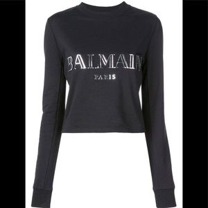 Balmain logo cropped sweatshirt size S/FR36